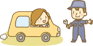 輸入車修理店のbuv.laboの修理担当者がお客様を出迎える画像